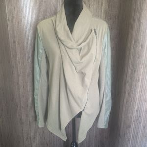 BlankNYC Faux Leather Moto Draped Jacket Large